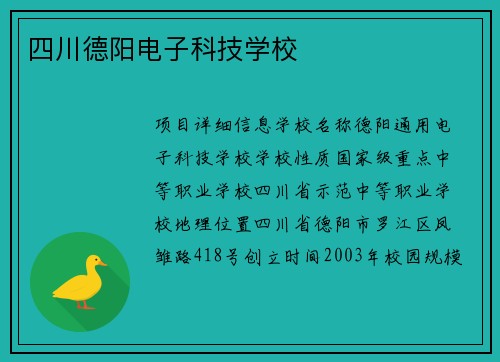 四川德阳电子科技学校